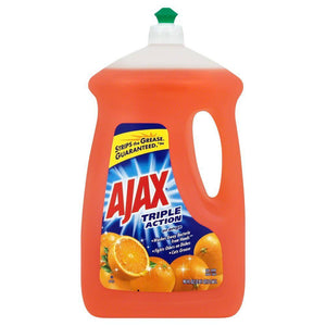 Ajax Ultra Triple Action Orange dish liquid 90 oz. bottle, front of package