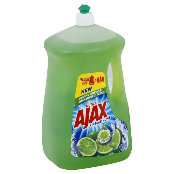 Ajax Vinegar & Lime dish liquid 90 oz. bottle, front of package