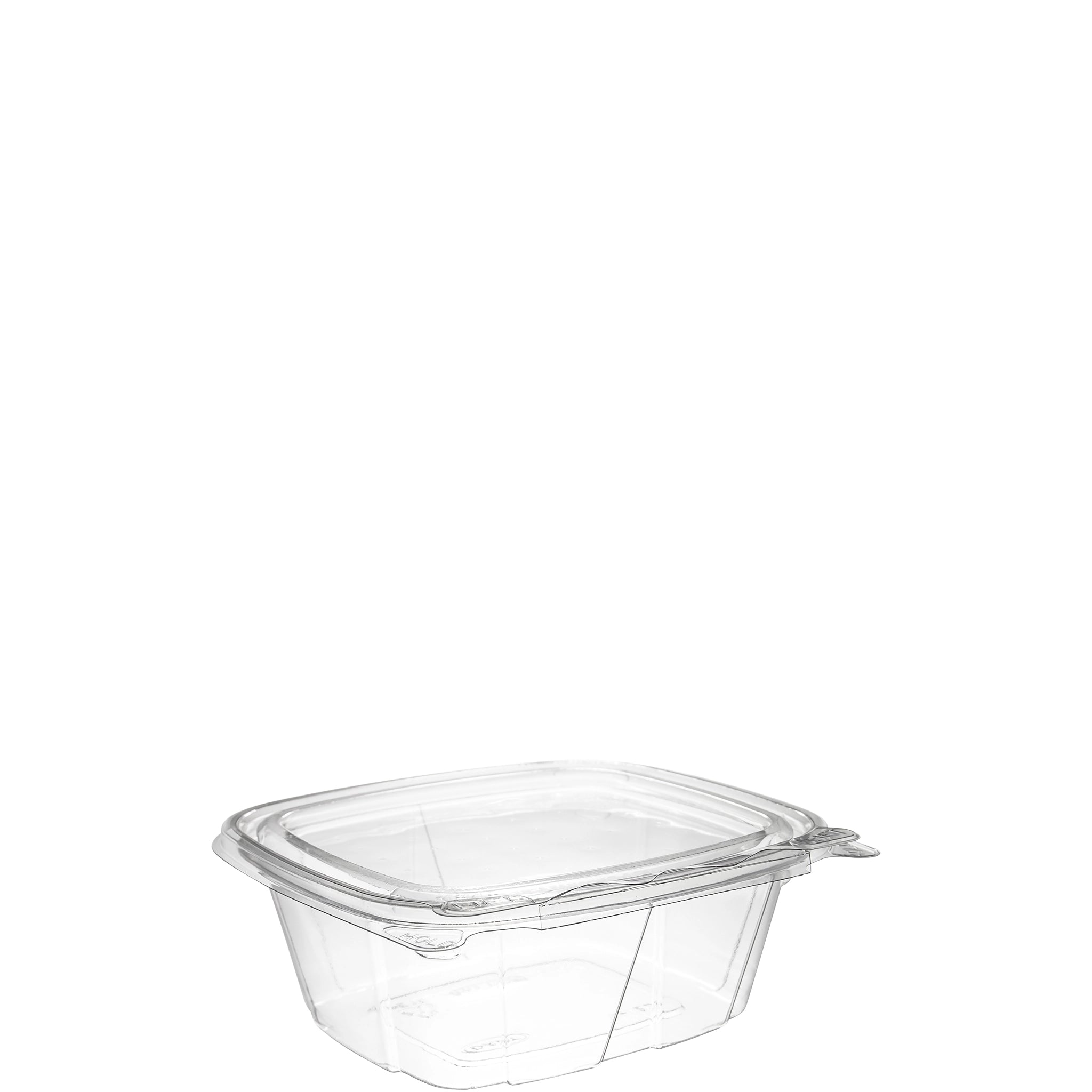 Dart CH12DEF clear empty SafeSeal container with flat lid