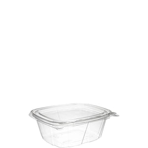 Dart CH12DEF clear empty SafeSeal container with flat lid