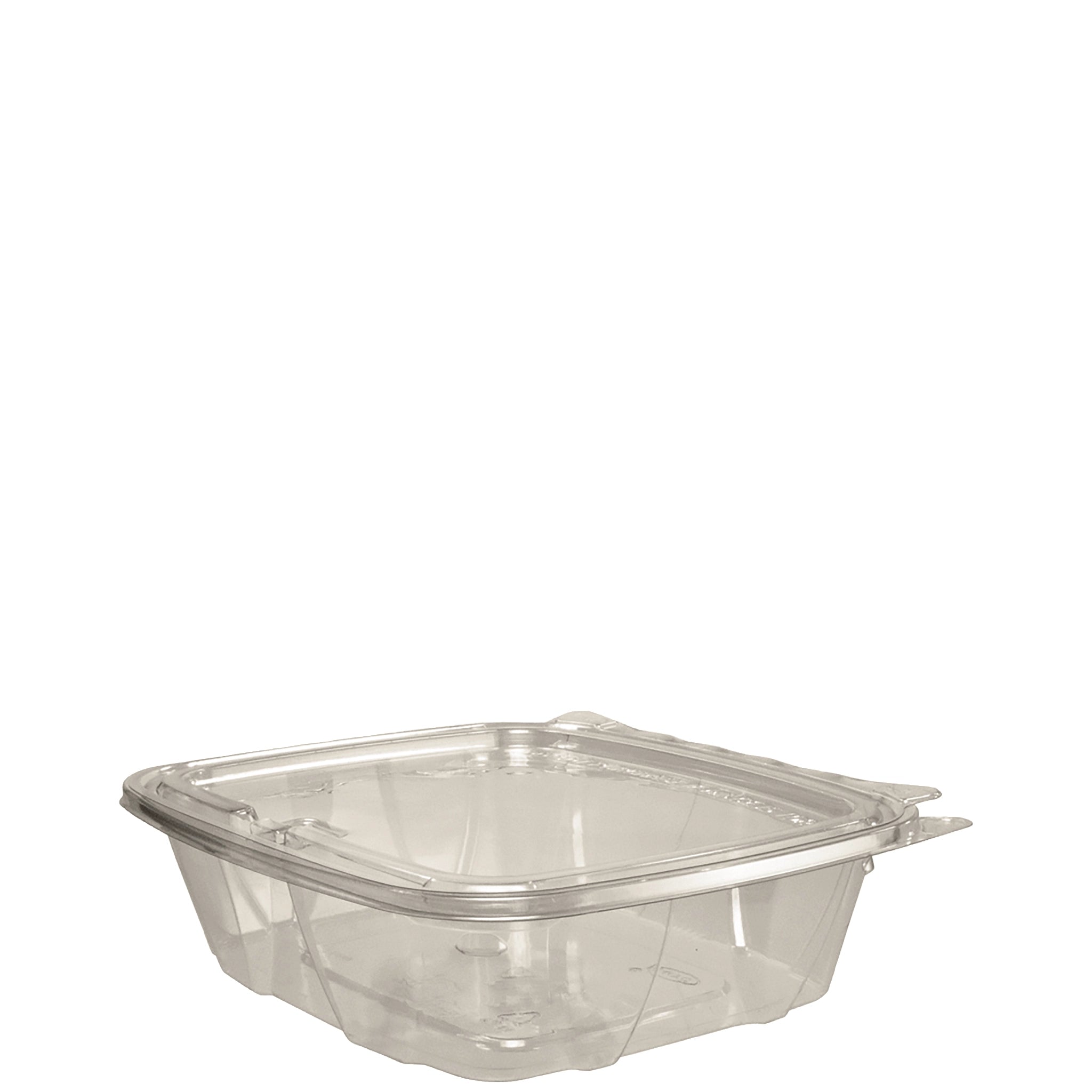 Dart CH24DEF clear empty SafeSeal container with flat lid