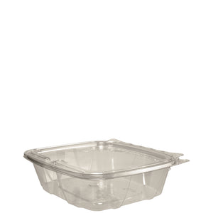 Dart CH24DEF clear empty SafeSeal container with flat lid