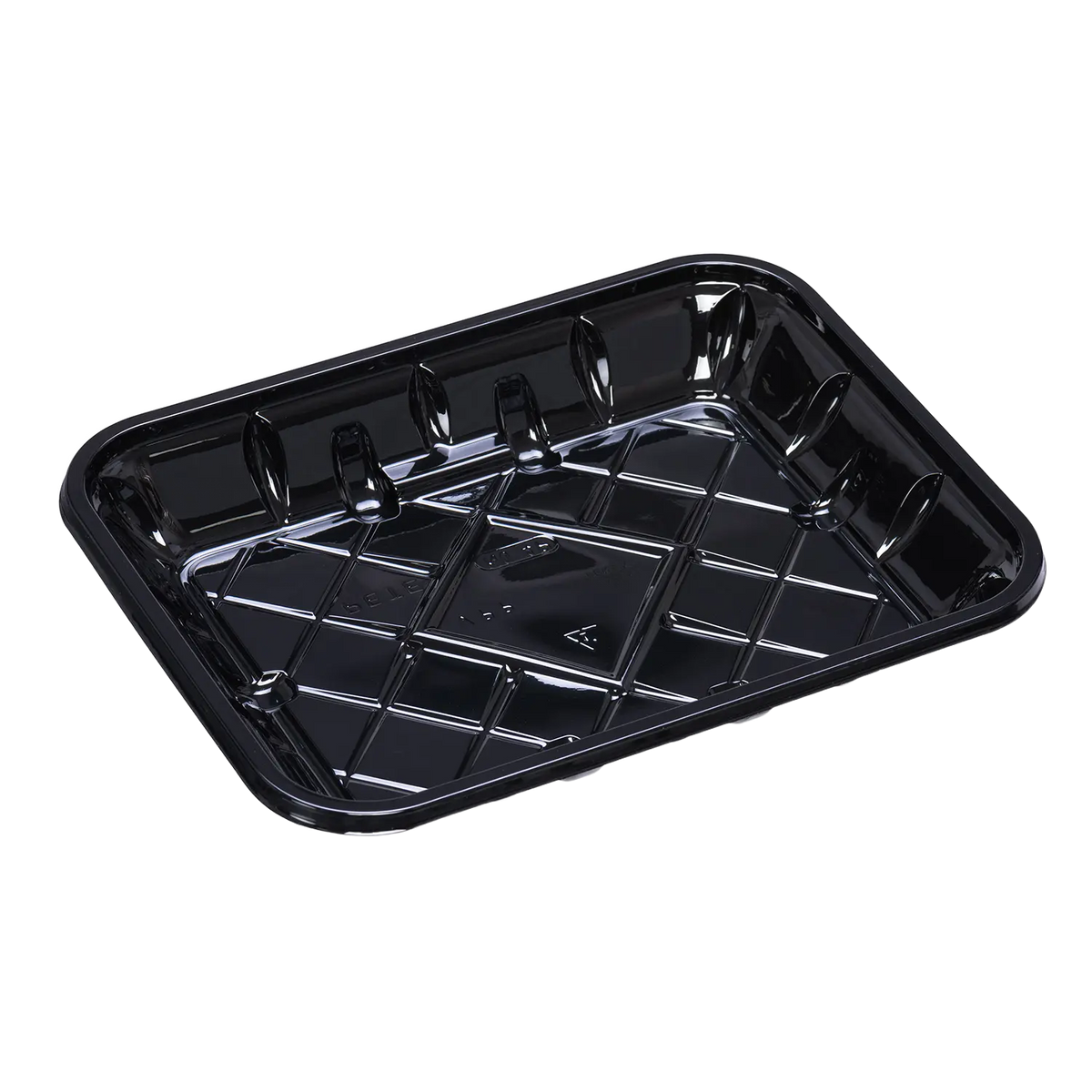 CKF 86515 #4P black PET plastic meat tray, manufacturer product photo with background removed