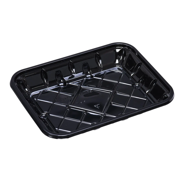 CKF 86515 #4P black PET plastic meat tray, manufacturer product photo with background removed