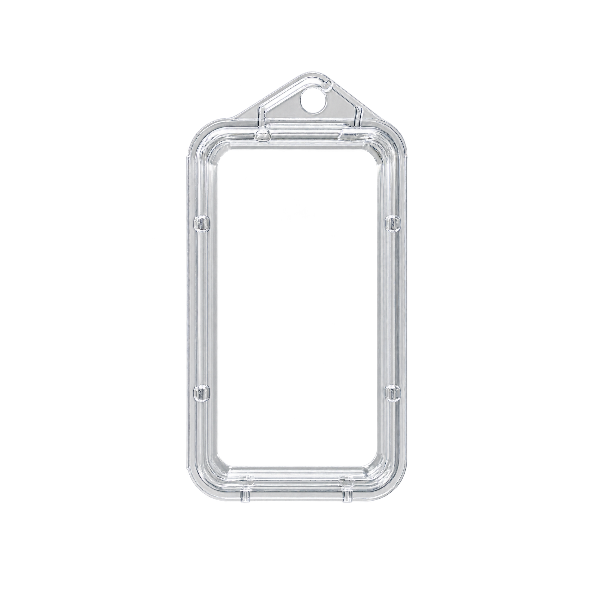 CKF 86669 empty clear 0.75 oz hook top clamshell herb container fully visible with transparent safe margins