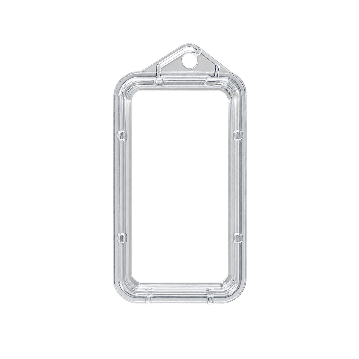 CKF 86669 empty clear 0.75 oz hook top clamshell herb container fully visible with transparent safe margins