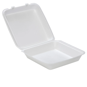 CKF 87518 FST-6 white foam hinged container, manufacturer product photo with background removed