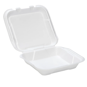 CKF 87545 FST-23 white foam hinged container, manufacturer product photo with background removed