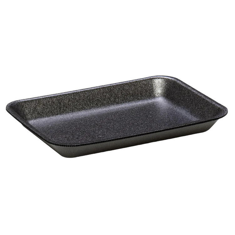 CKF 87802 #2 black foam meat tray, manufacturer product photo with background removed