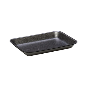 CKF 87802 #2 black foam meat tray, 8.25 x 5.75 x 0.75 inches, shown empty on a white background