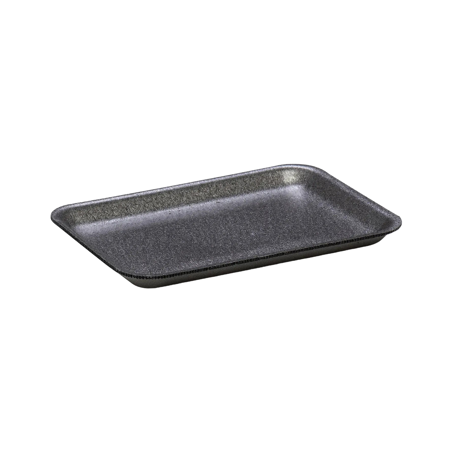 CKF 87803 #2S black foam meat tray, 8.25 x 5.75 x 0.5 inches, shown empty on a white background