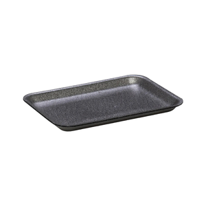 CKF 87803 #2S black foam meat tray, 8.25 x 5.75 x 0.5 inches, shown empty on a white background