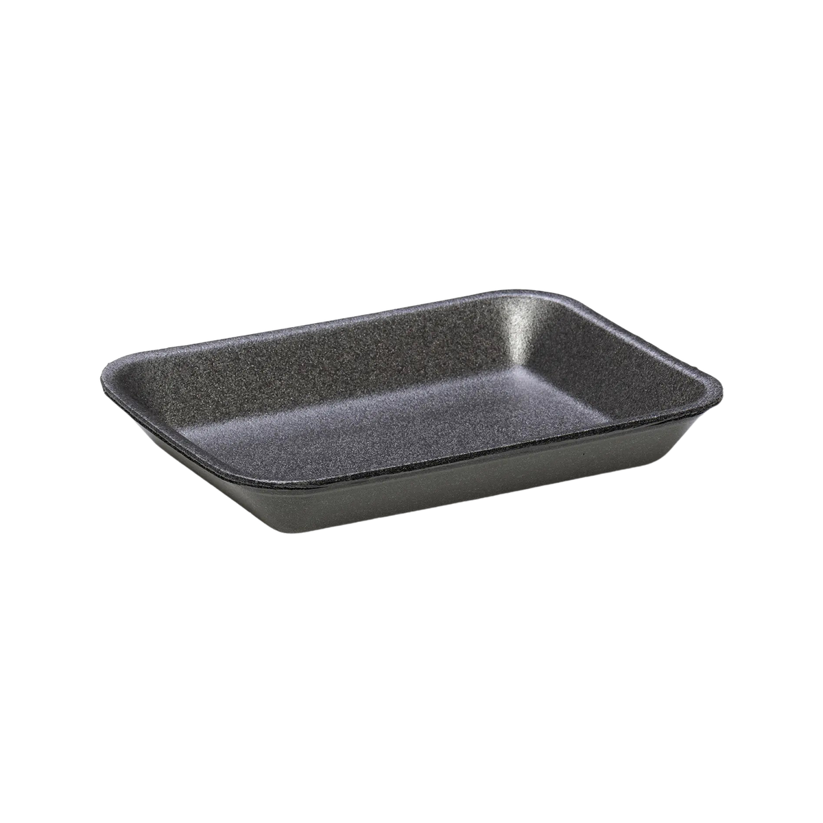 CKF 87805 #3PP black foam meat tray, 8.62 x 6.3 x 0.98 inches, shown empty on a white background