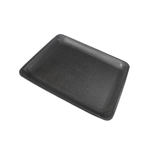CKF 87806 #9L black foam meat tray, 9.8 x 11.8 x 0.5 inches, shown empty on a white background