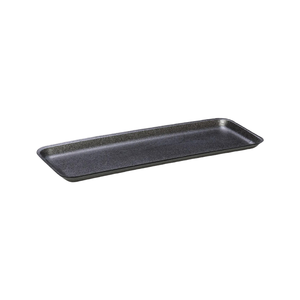 CKF 87807 #7H black foam meat tray, 14.75 x 5.75 x 0.625 inches, shown empty on a white background