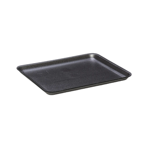 CKF 87812 #12S black foam meat tray, 11 x 9 x 0.5 inches, shown empty on a white background