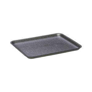 CKF 87828 #8S black foam meat tray, 8 x 10 x 0.75 inches, shown empty on a white background
