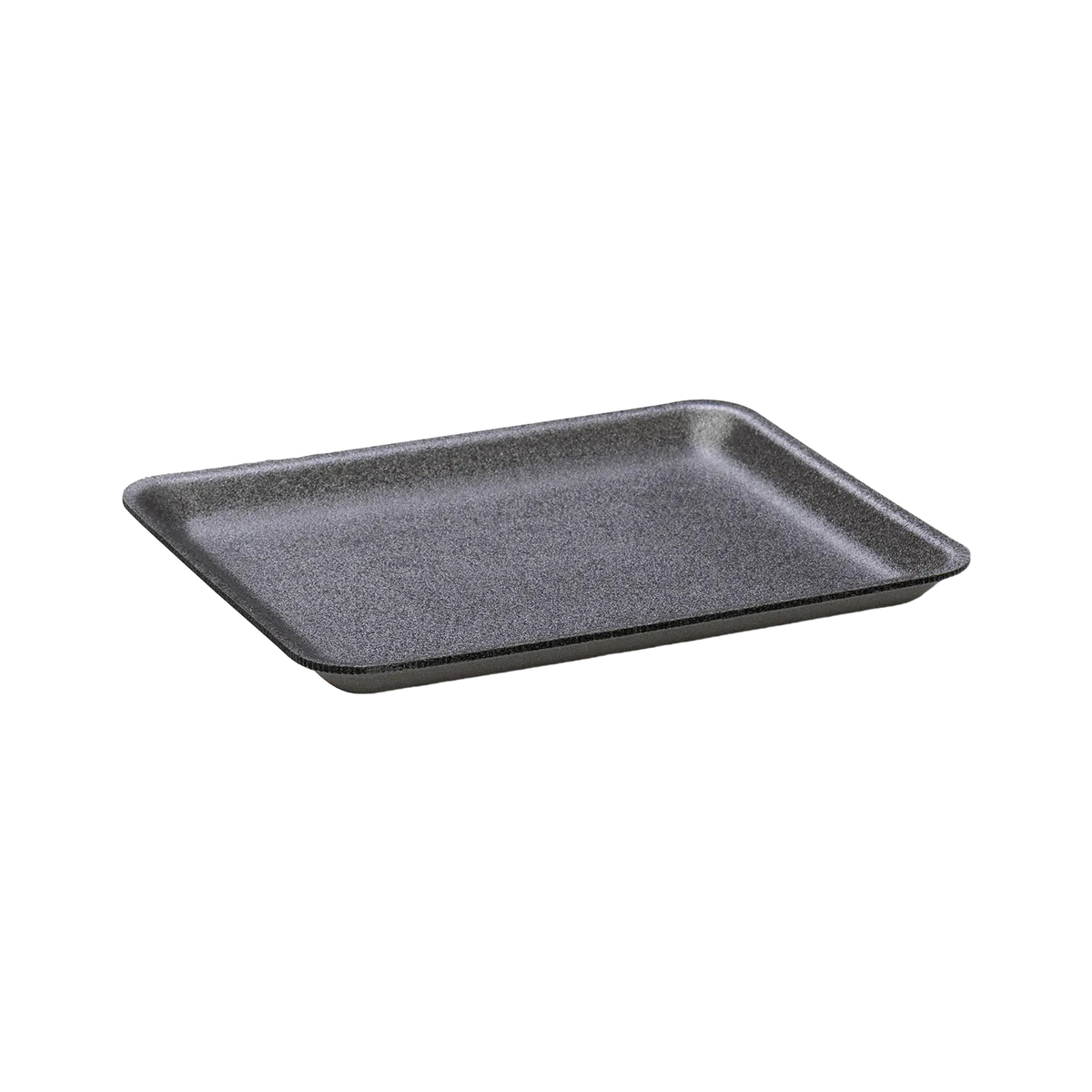CKF 87834 #4S black foam meat tray, 9.25 x 7.25 x 0.625 inches, shown empty on a white background