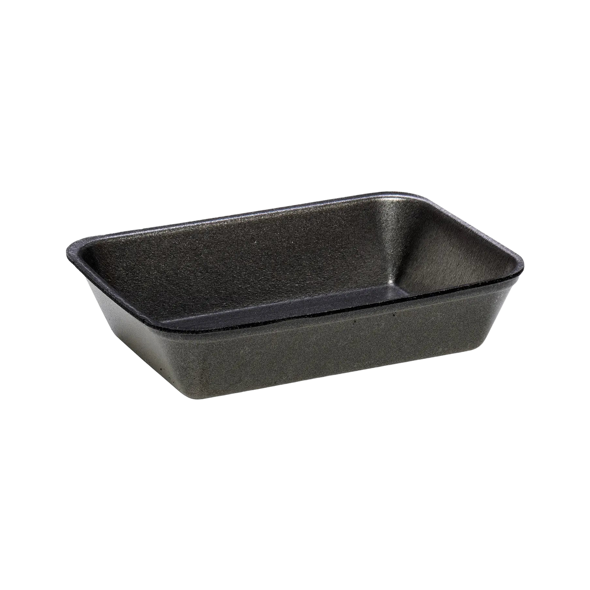 CKF 87846 #42P black foam meat tray, 8.25 x 5.375 x 1.75 inches, shown empty on a white background