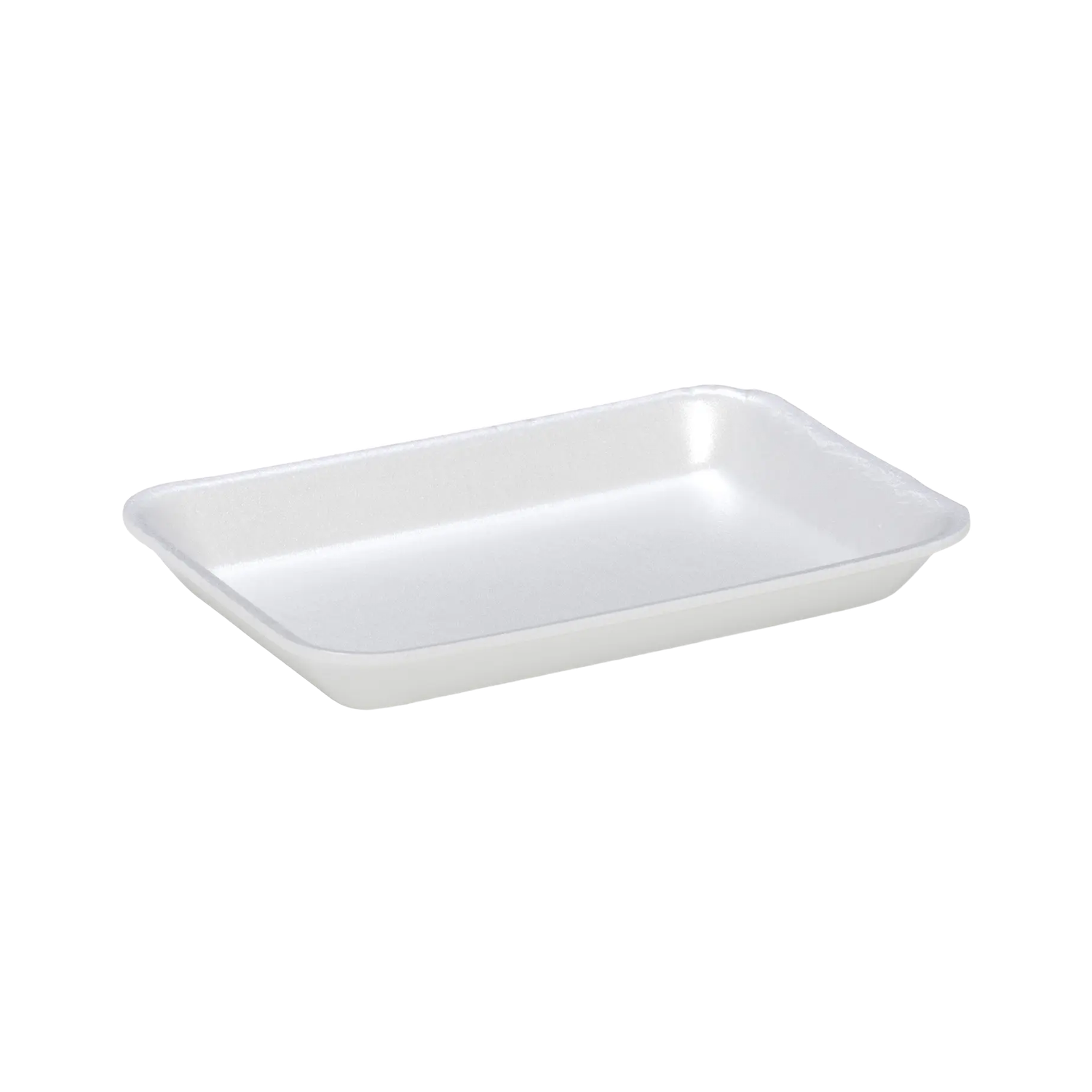 CKF 88102 #2 white foam meat tray, 8.25 x 5.75 x 0.75 inches, shown empty on a white background