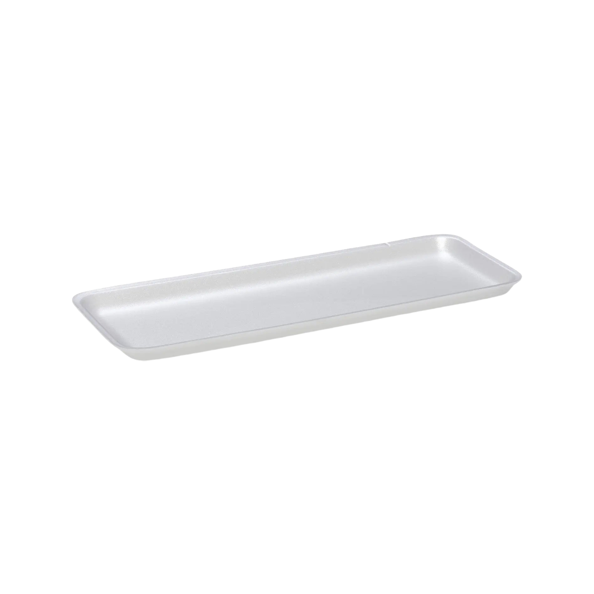 CKF 88107 #7H white foam meat tray, 14.75 x 5.75 x 0.625 inches, shown empty on a white background