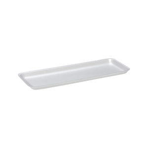 CKF 88107 #7H white foam meat tray, 14.75 x 5.75 x 0.625 inches, shown empty on a white background