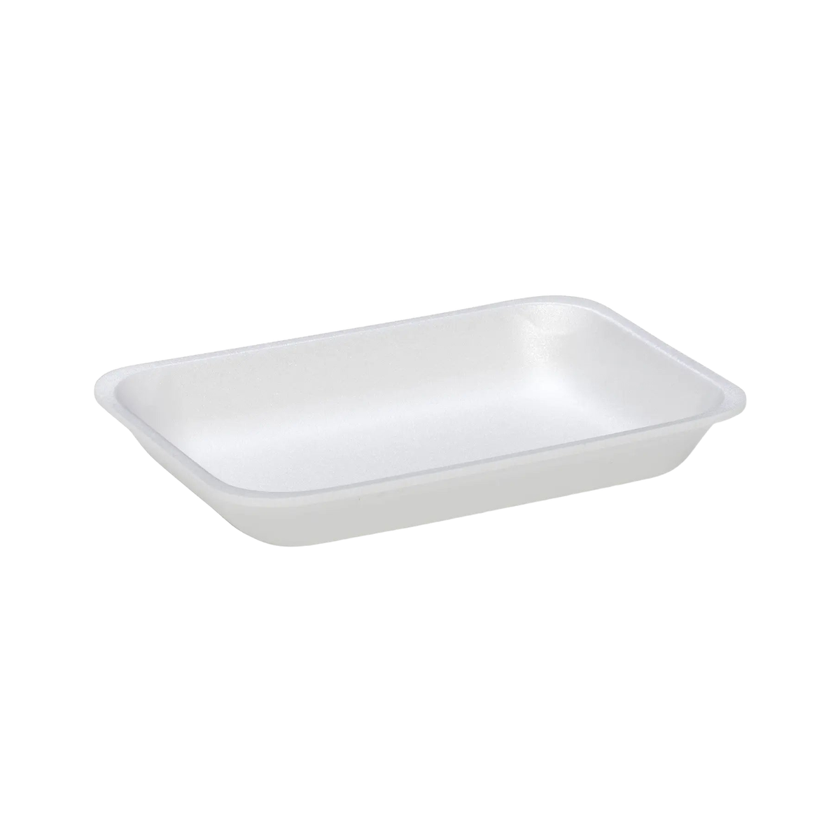 CKF 88111 #2PP white foam meat tray, 5.3 x 8.3 x 1 inches, shown empty on a white background