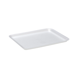 CKF 88112 #12S white foam meat tray, 11 x 9 x 0.5 inches, shown empty on a white background