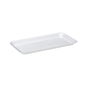 CKF 88115 #10S white foam meat tray, 10.75 x 5.75 x 0.5 inches, shown empty on a white background