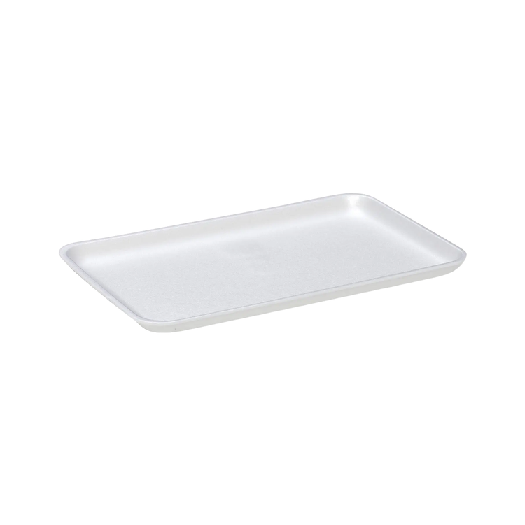 CKF 88116 #16S white foam meat tray, 11.75 x 7.5 x 0.75 inches, shown empty on a white background