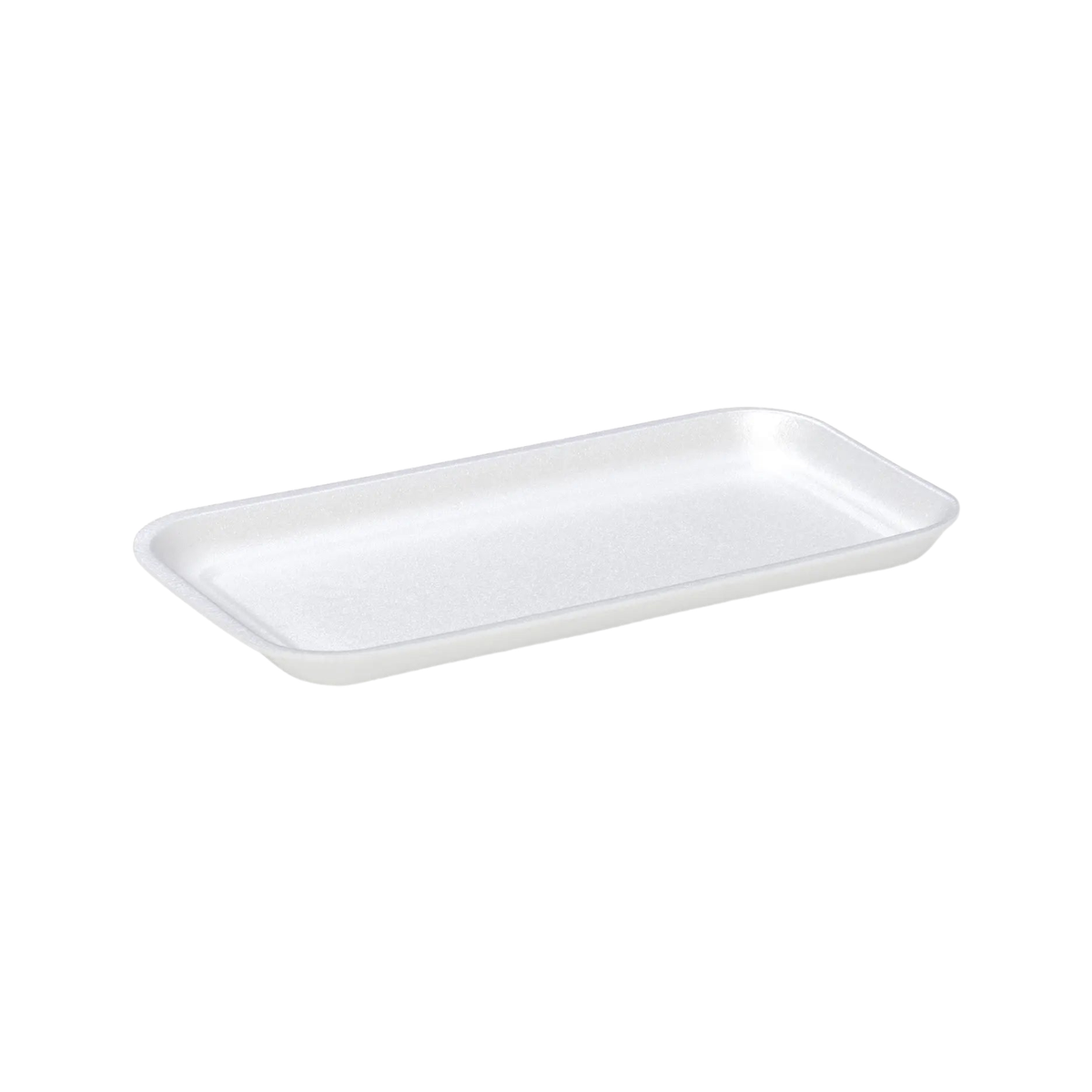 CKF 88117 #17S white foam meat tray, 8.25 x 4.5 x 0.5 inches, shown empty on a white background