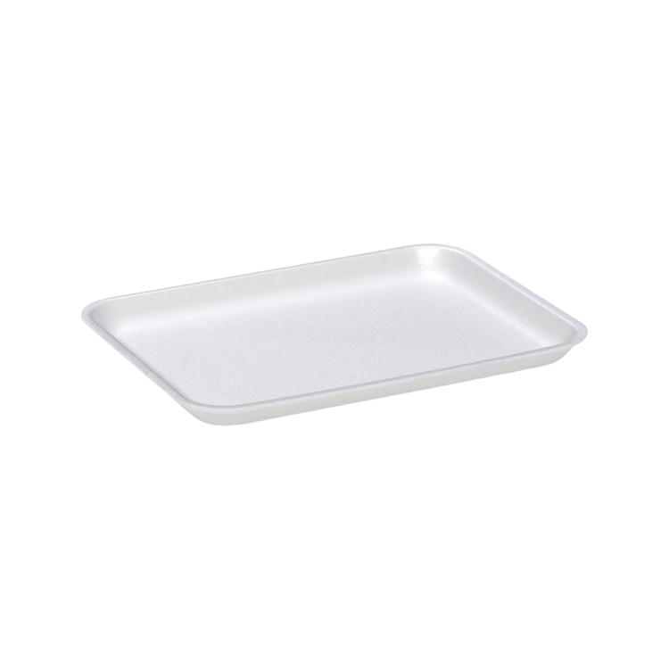 CKF 88120 #20S white foam meat tray, 8.75 x 6.5 x 0.75 inches, shown empty on a white background
