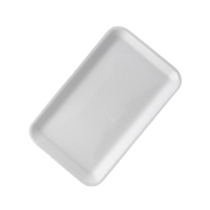 CKF 88129 #10P white foam meat tray, 10.8 x 6 x 1.1 inches, shown empty on a white background