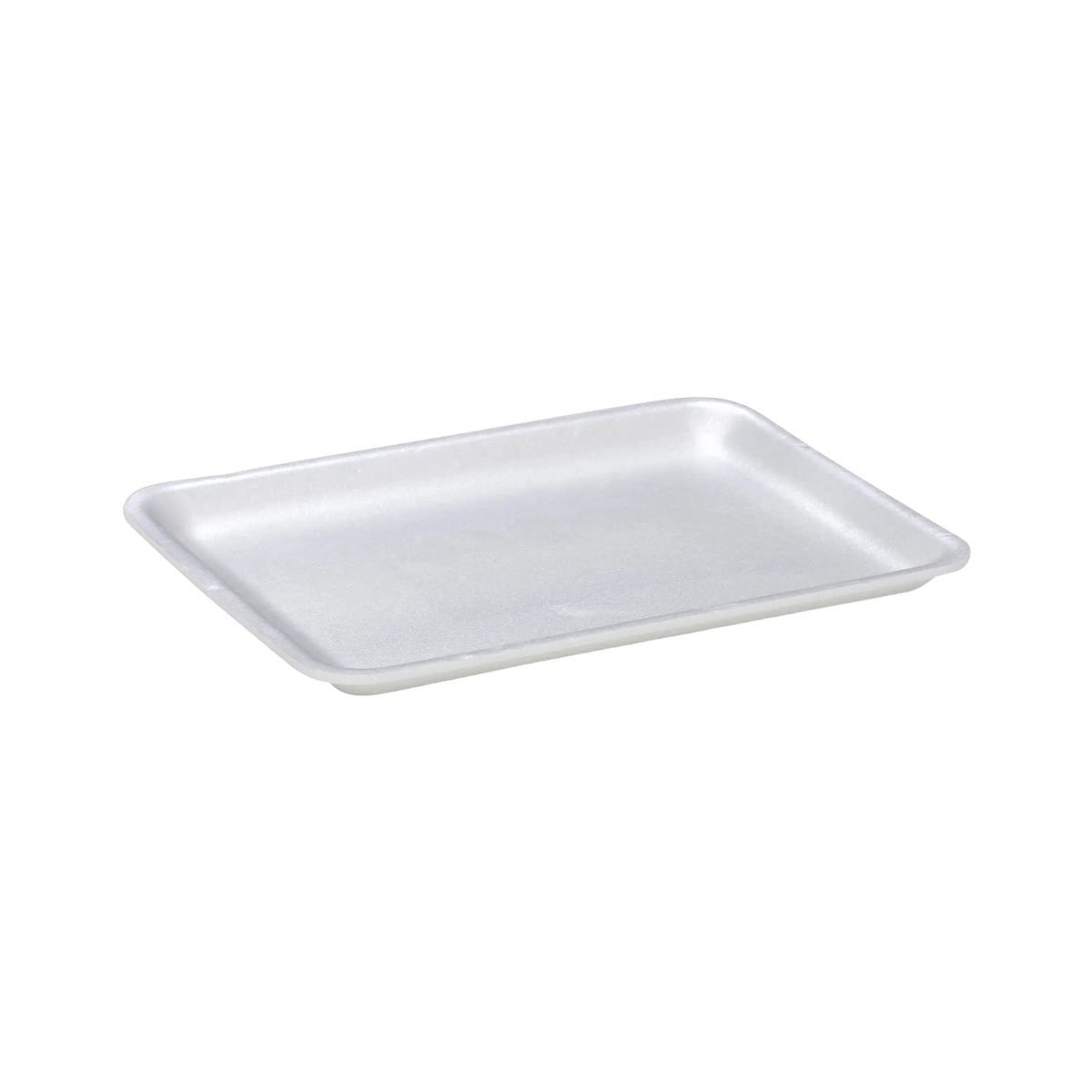 CKF 88134 #4S white foam meat tray, 9.25 x 7.25 x 0.5 inches, shown empty on a white background