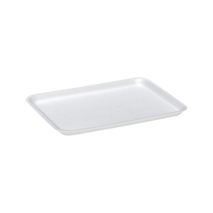 CKF 88136 #8S white foam meat tray, 8 x 10 x 0.75 inches, shown empty on a white background