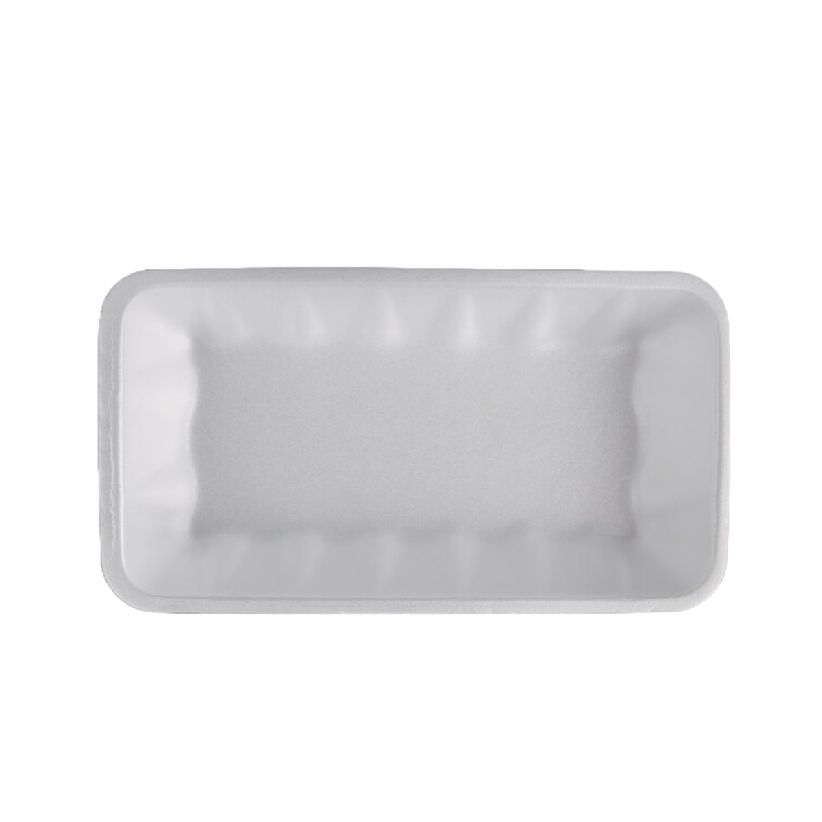 CKF 88141 #10K white foam meat tray, 10.75 x 5.75 x 2 inches, shown empty on a white background