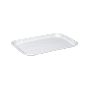 CKF 88142 #10X14 white foam meat tray, 14 x 10 x 0.75 inches, shown empty on a white background