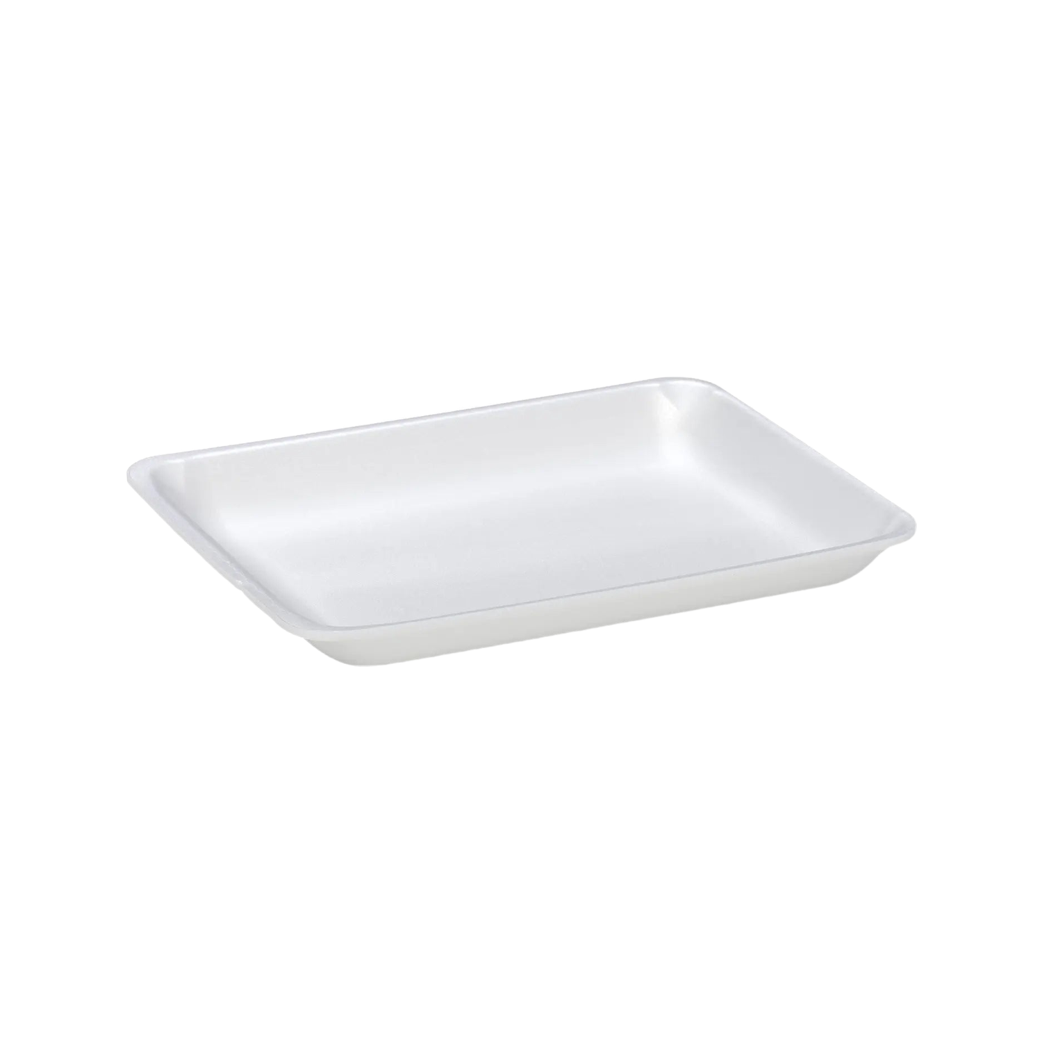 CKF 88144 #8P white foam meat tray, 8 x 10.5 x 1 inches, shown empty on a white background