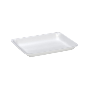 CKF 88144 #8P white foam meat tray, 8 x 10.5 x 1 inches, shown empty on a white background
