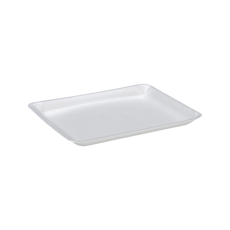 CKF 88149 #9L white foam meat tray, 11.75 x 9.75 x 0.5 inches, shown empty on a white background