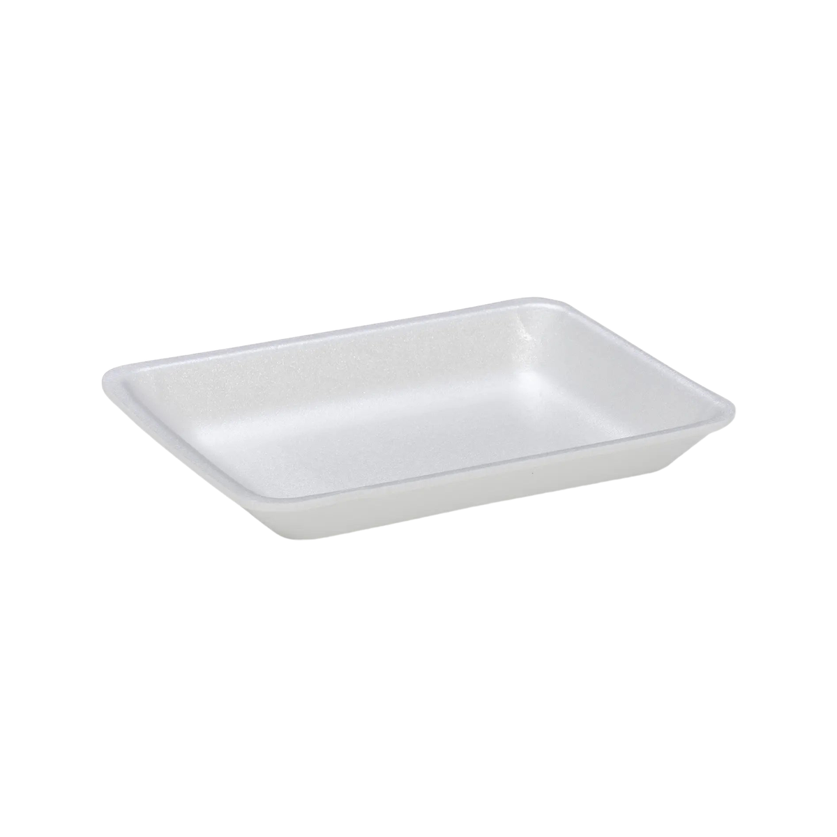 CKF 88150 #4P white foam meat tray, 9.21 x 7.2 x 1.3 inches, shown empty on a white background