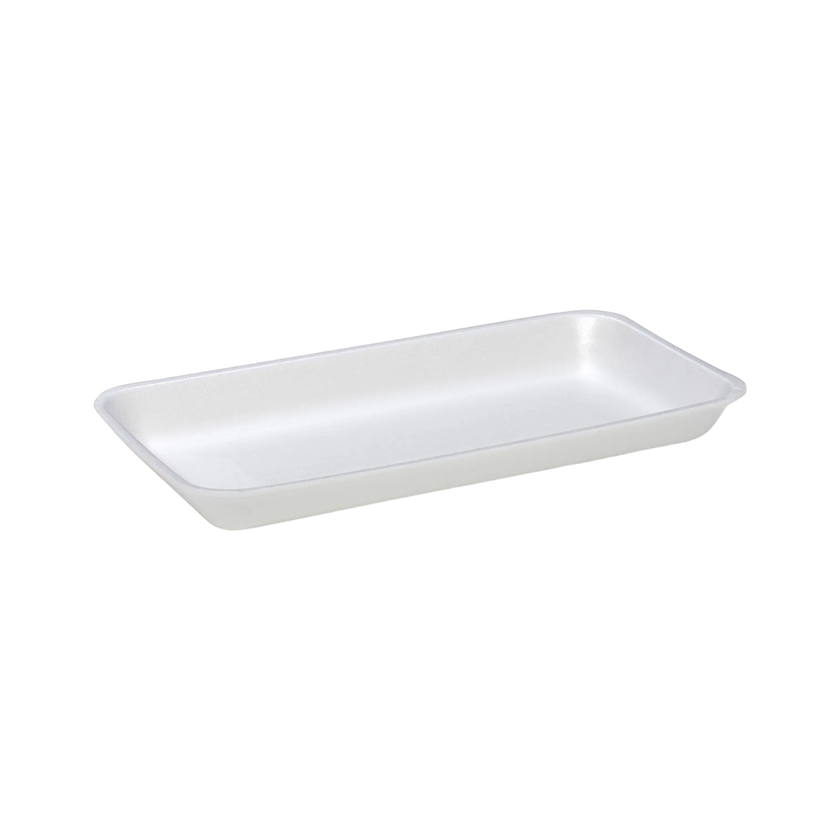 CKF 88156 #15P white foam meat tray, 7.8 x 15 x 1.3 inches, shown empty on a white background