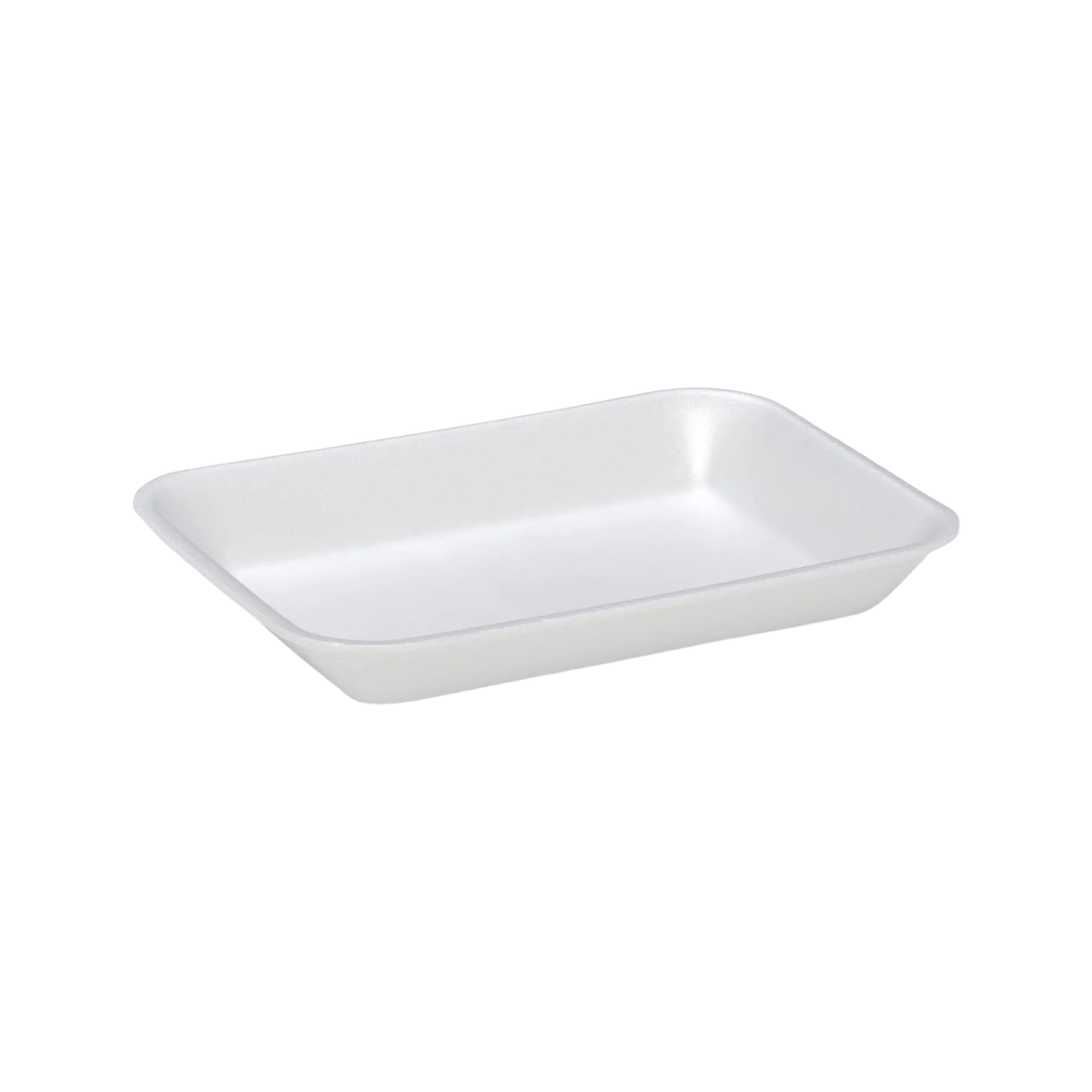 CKF 88167 #3PP heavy duty white foam meat tray, 6.3 x 8.6 x 1 inches, shown empty on a white background