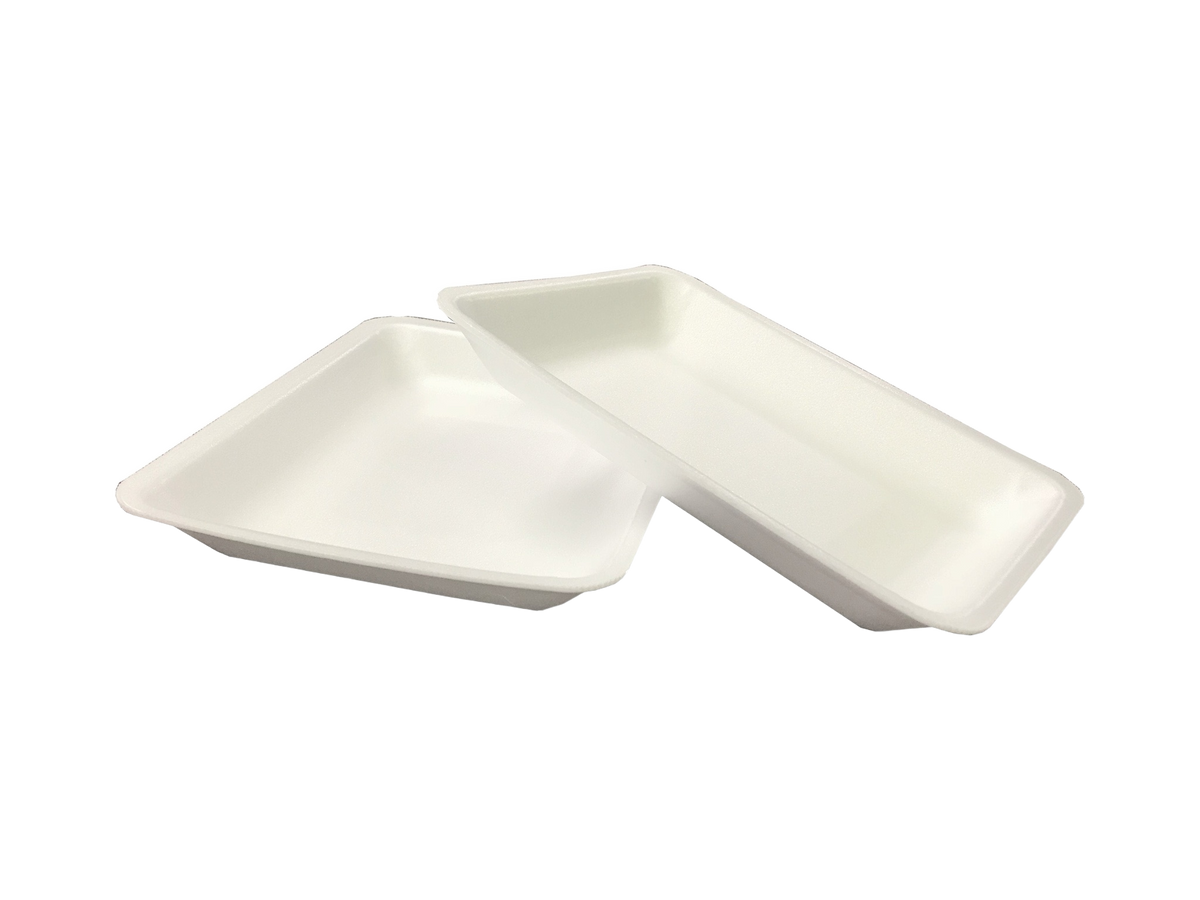CKF 88176 #4PR white foam meat trays, product photo with background removed
