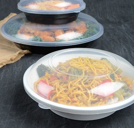 Fineline - ReForm 12" Clear High Dome Microwavable Plastic Catering Bowl Lid - Case of 50