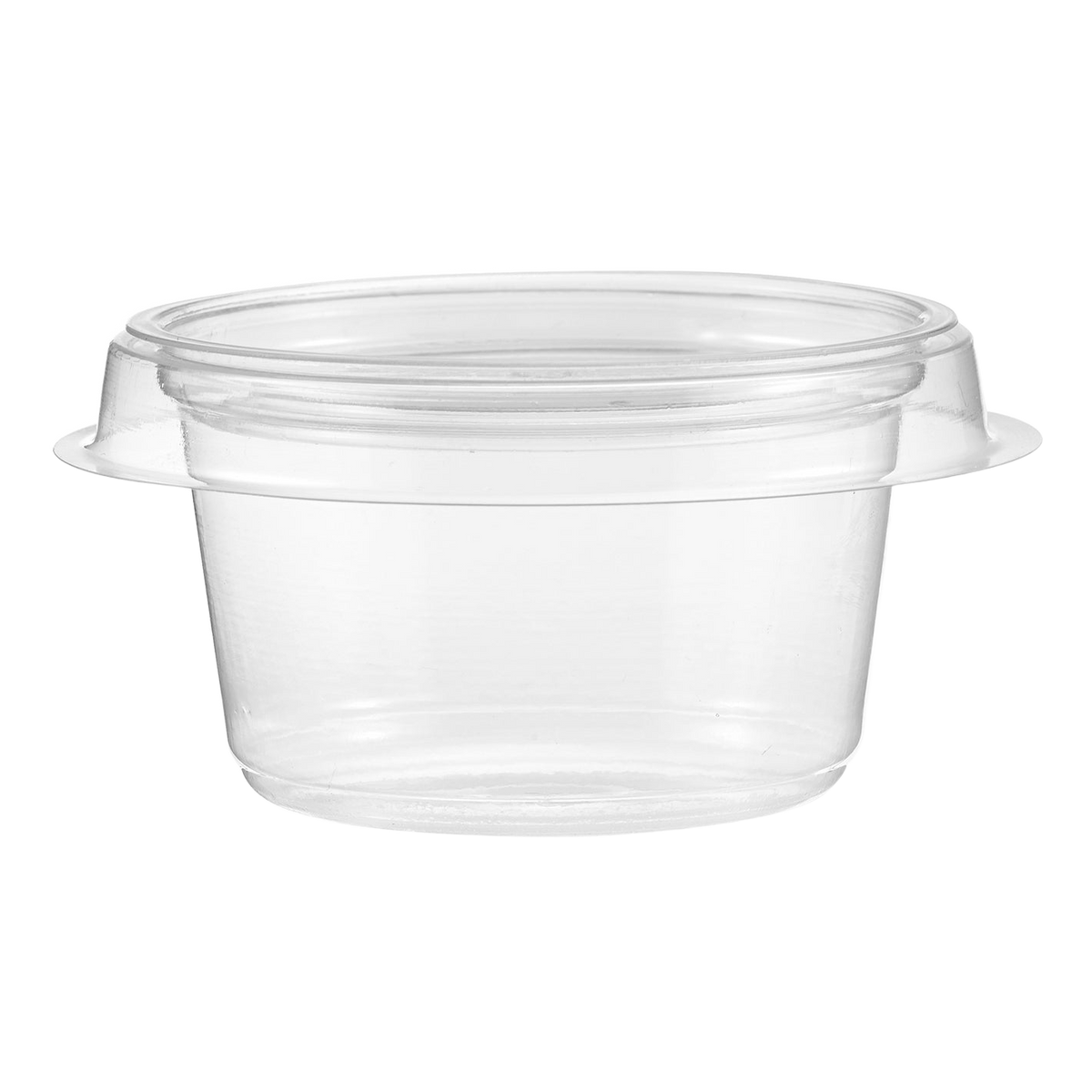 Inline Plastics Safe-T-Fresh CC4R 4 oz. round insert cup, shown on a transparent background