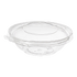 Inline Plastics Safe-T-Fresh TS18RN 18 oz. round tamper-evident hinged container with dome lid, shown on a transparent background