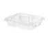 Inline Plastics Safe-T-Fresh TS35 35 oz. rectangular tamper-evident hinged container with flat lid, shown on a transparent background