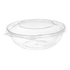 Inline Plastics Safe-T-Fresh TS64RN 64 oz. round tamper-evident hinged container with dome lid, shown on a transparent background