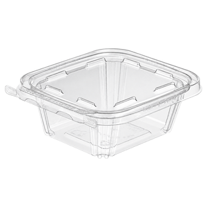 Empty Inline Plastics TS12 clear square tamper-evident container